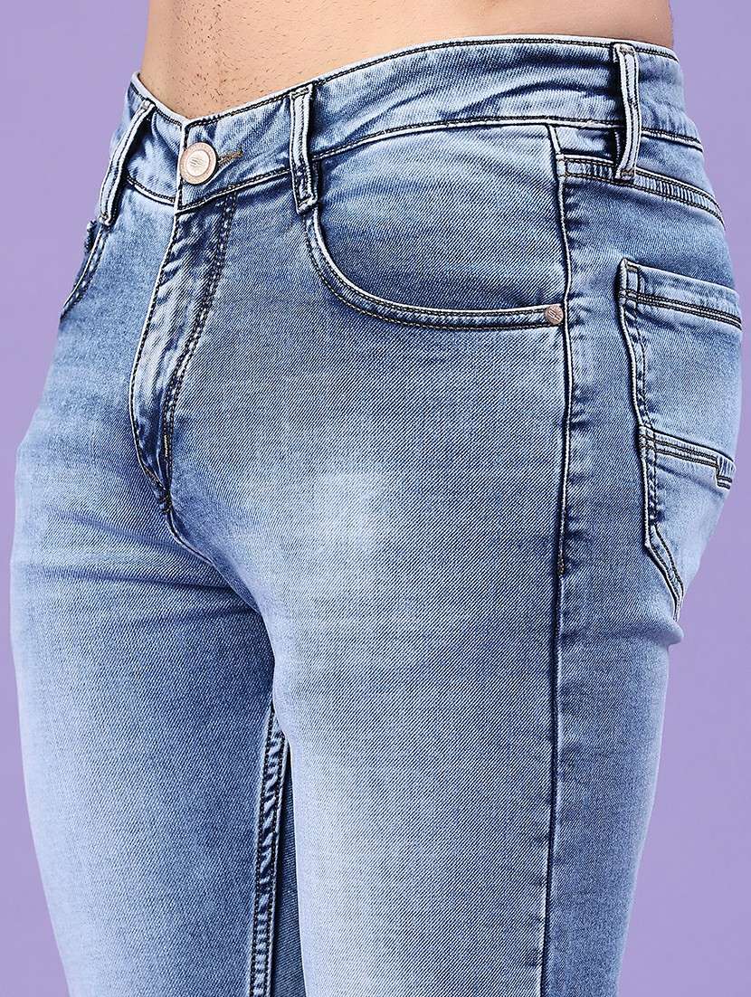 men washed mid rise skinny fit jeans - 22377739 -  Standard Image - 1