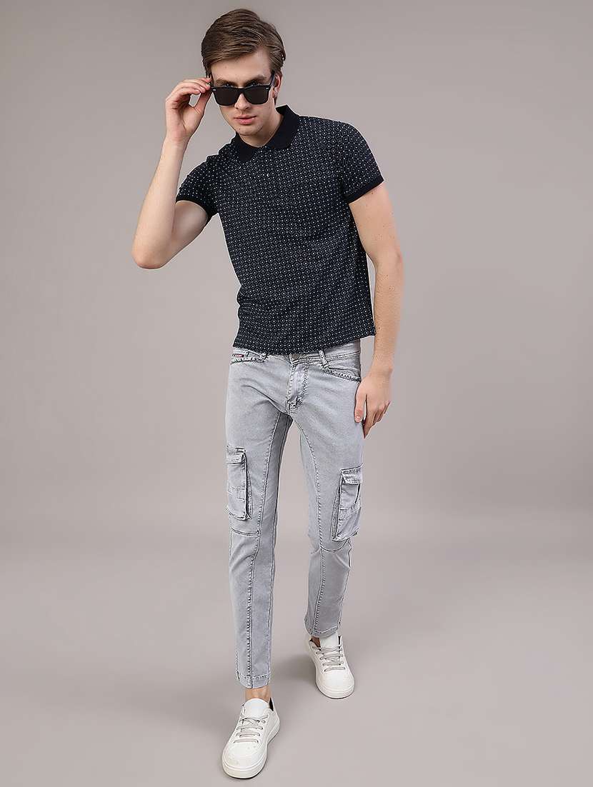 navy blue cotton blend plain tshirt - 22377809 -  Standard Image - 4
