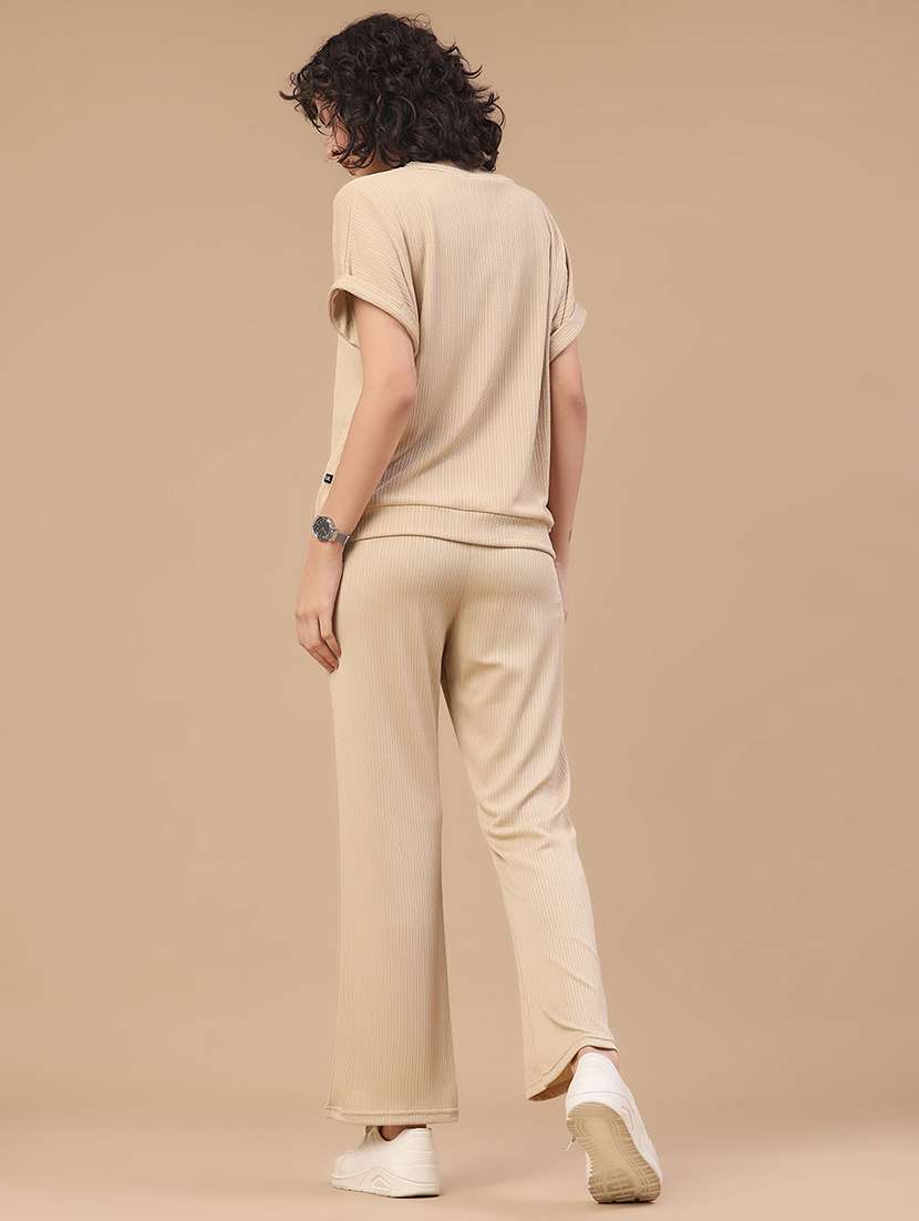 women self design round neck top and trouser co-ord set - 22377822 -  Standard Image - 4