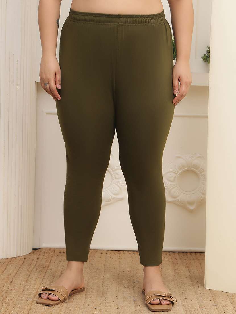 women pack of 2 plus size solid mid rise legging - 22377918 -  Standard Image - 1
