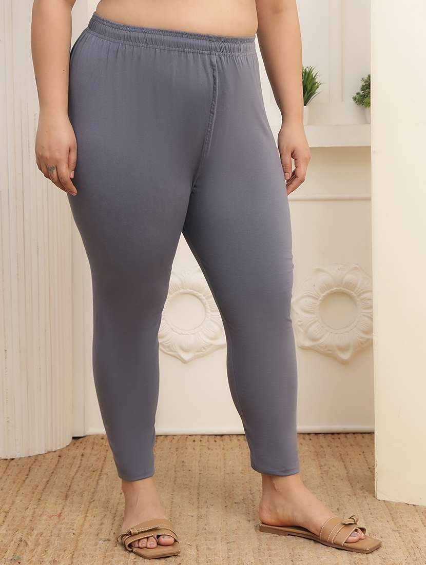 women pack of 2 plus size solid mid rise legging - 22377982 -  Standard Image - 4