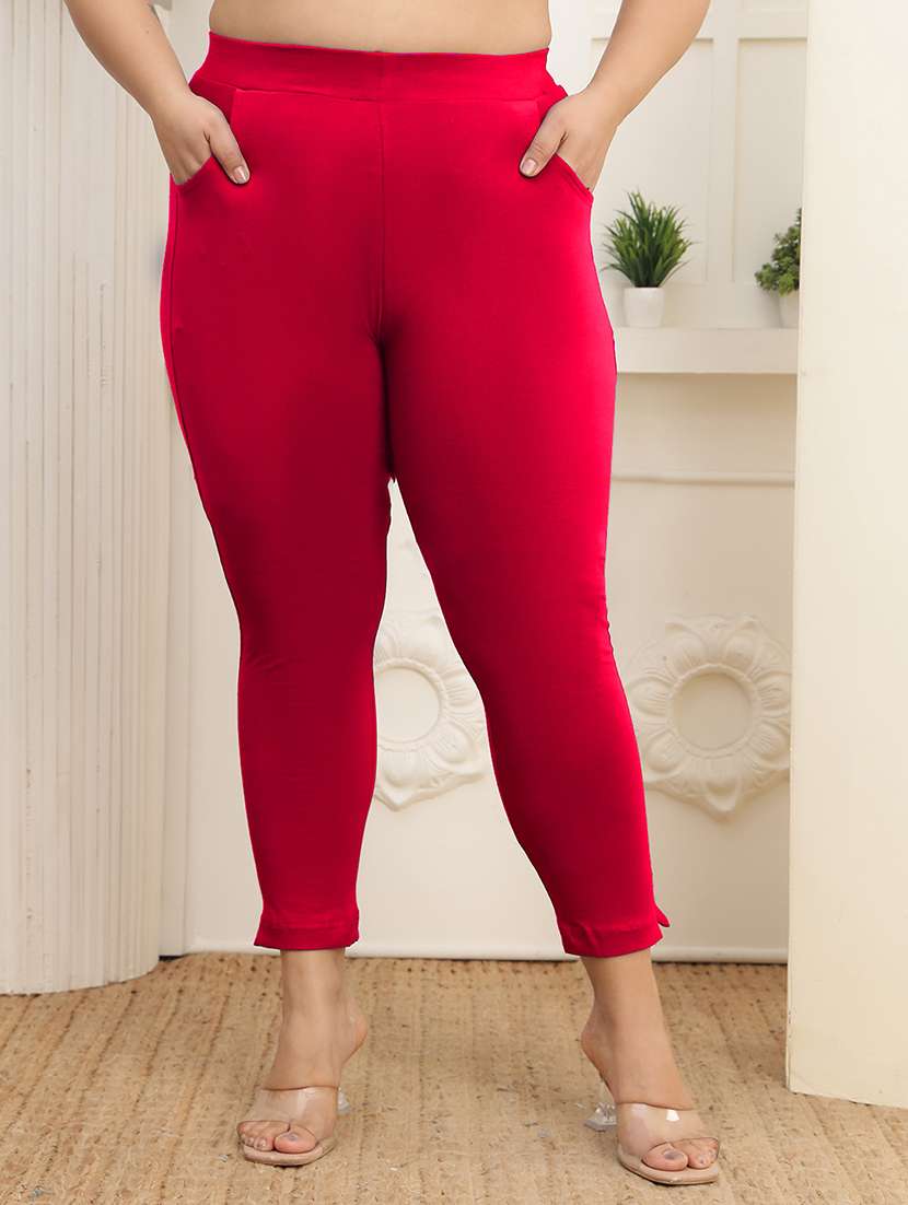 women plus size solid mid rise legging