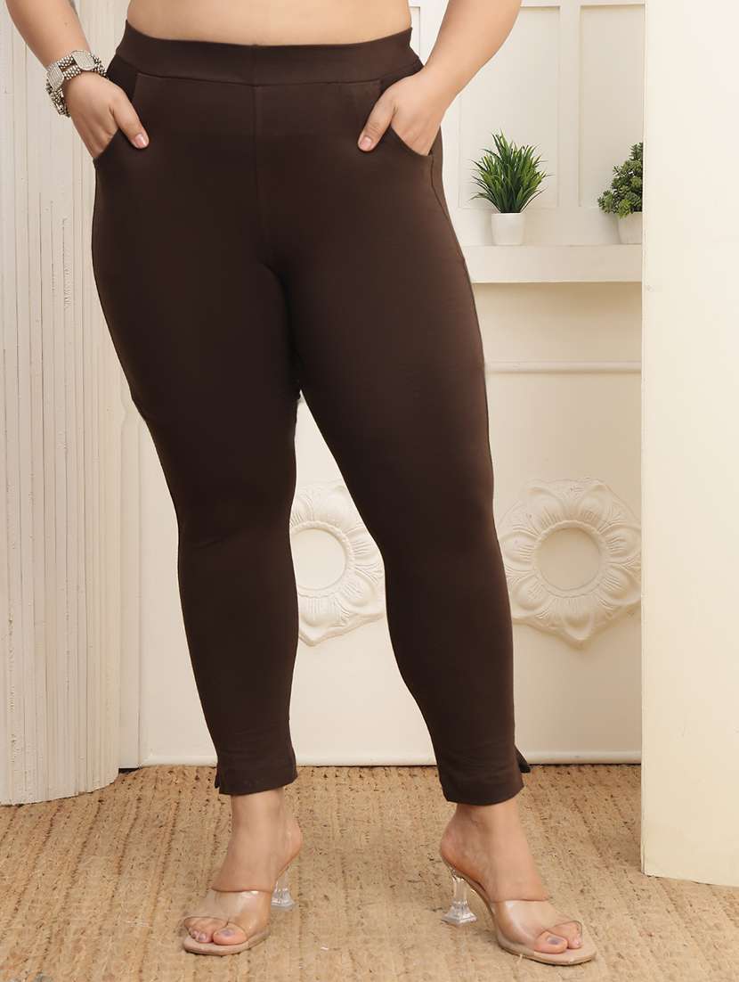 women plus size solid mid rise legging