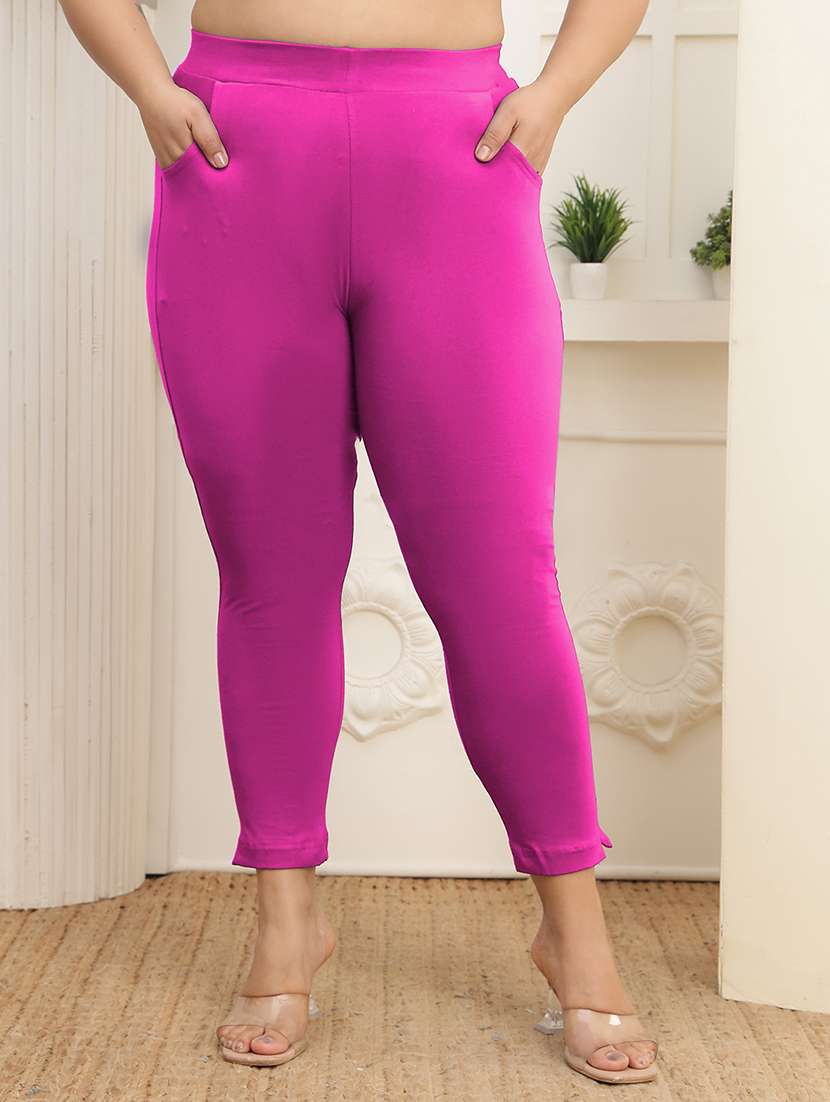 women plus size solid mid rise legging
