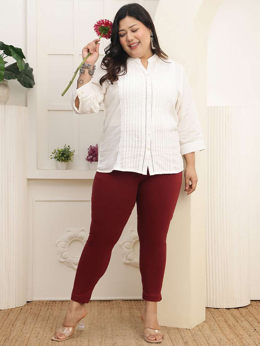 women pack of 2 plus size solid mid rise legging - 22378026 -  Standard Image - 6