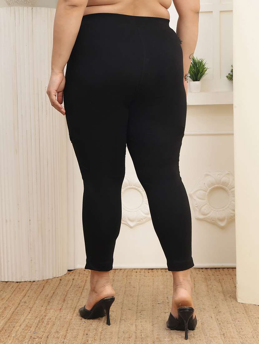 women pack of 2 plus size solid mid rise legging - 22378029 -  Standard Image - 4