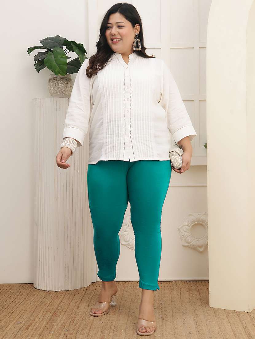 women pack of 2 plus size solid mid rise legging - 22378049 -  Standard Image - 6