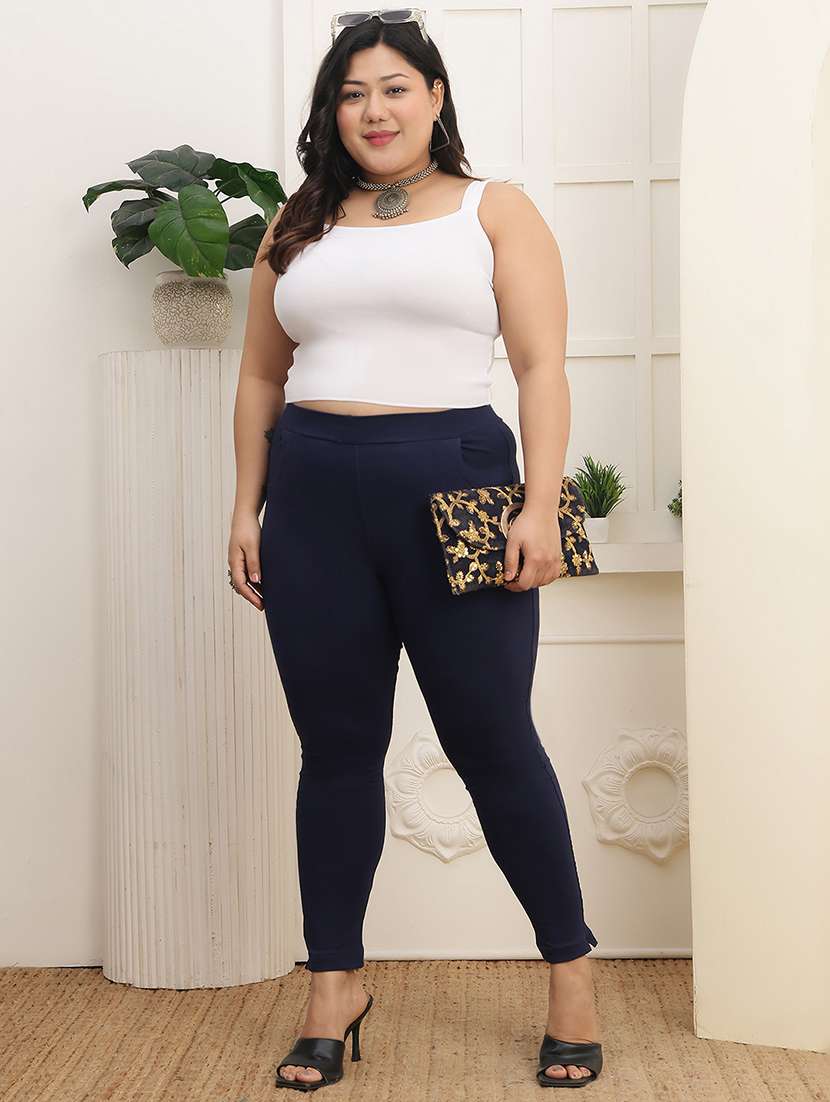 women pack of 2 plus size solid mid rise legging - 22378055 -  Standard Image - 6