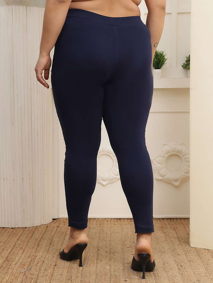 women pack of 2 plus size solid mid rise legging - 22378141 -  Standard Image - 4