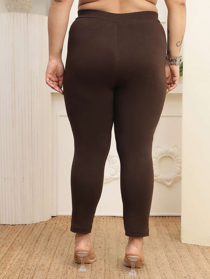 Women Pack Of 2 Plus Size Solid Mid Rise Legging - 22378180 -  Standard Image - 4