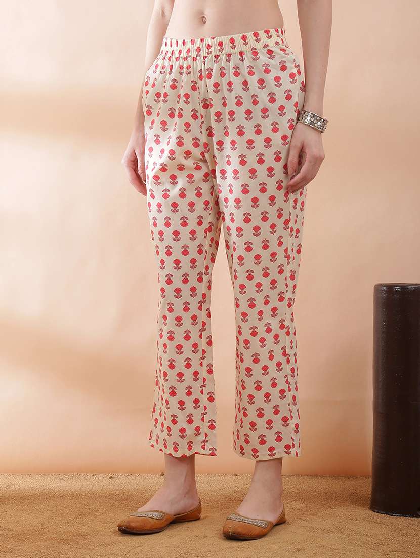 women floral three quarter sleeve kurta pant set - 22378246 -  Standard Image - 4