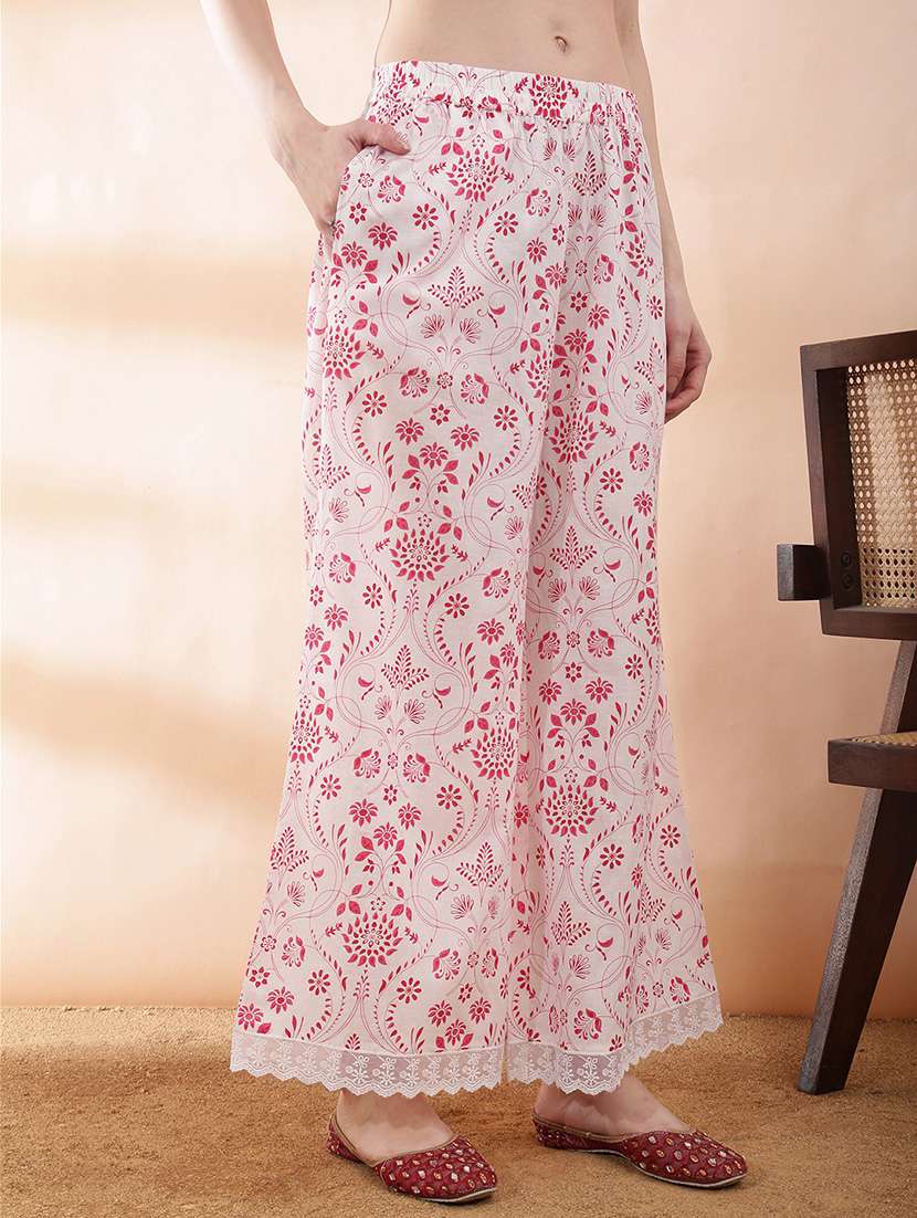 women printed short sleeve kurta palazzo with dupatta set - 22378309 -  Standard Image - 4