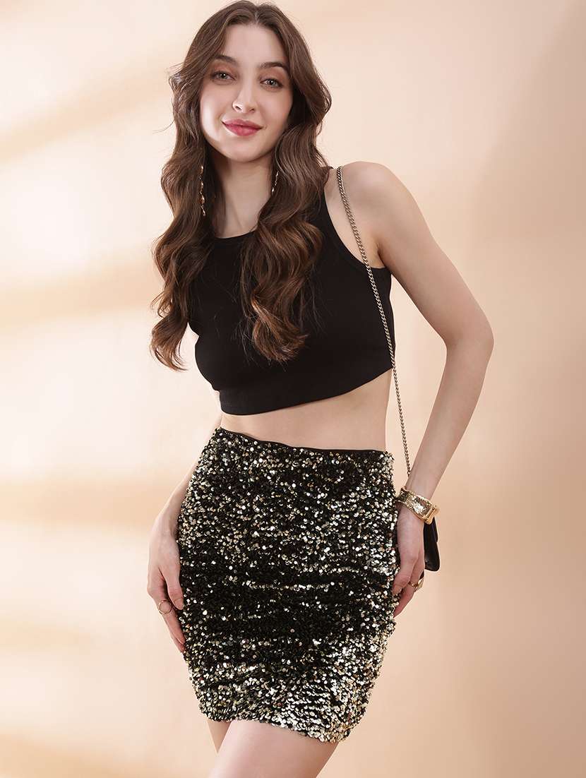 women embellished mid rise bodyocn skirt - 22378312 -  Standard Image - 4