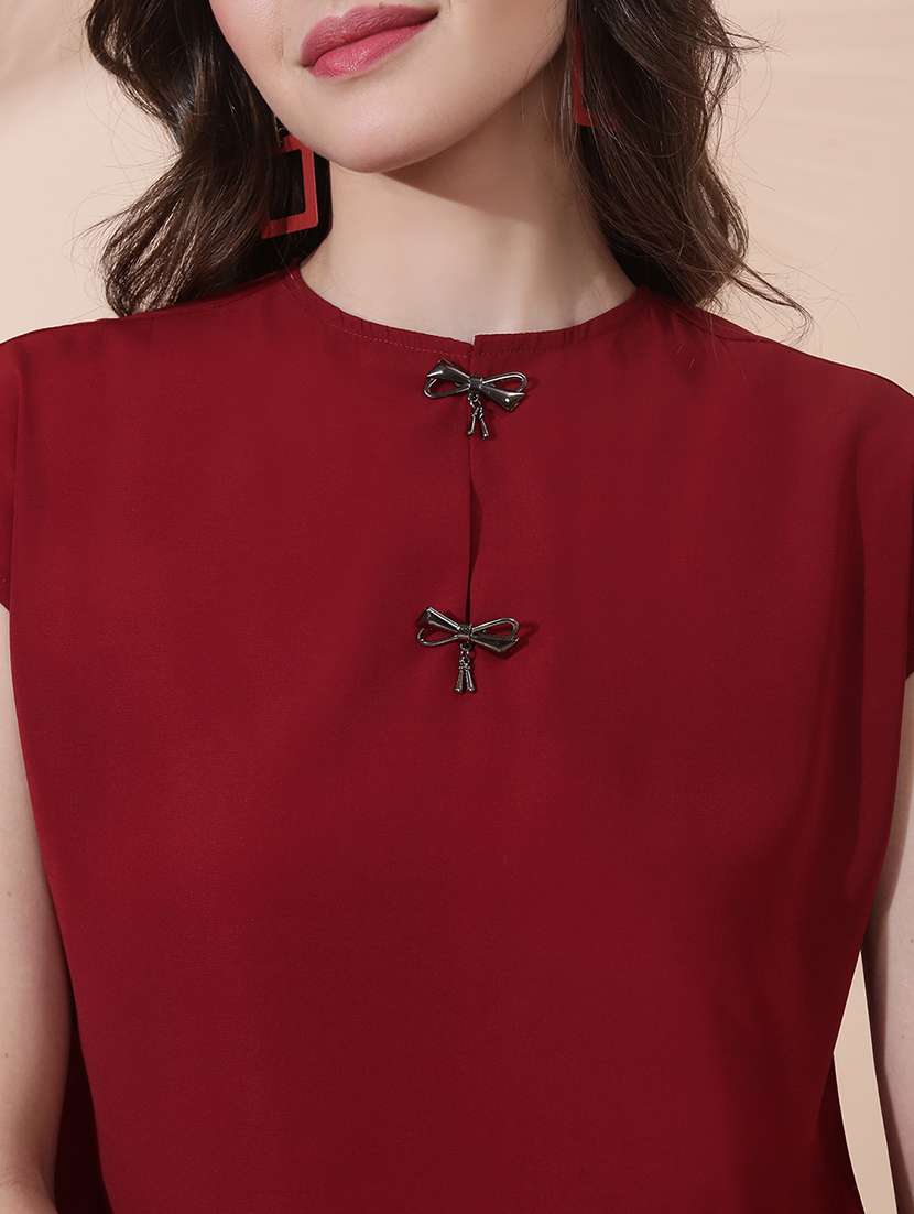 women solid cap sleeve crop top - 22378314 -  Standard Image - 1