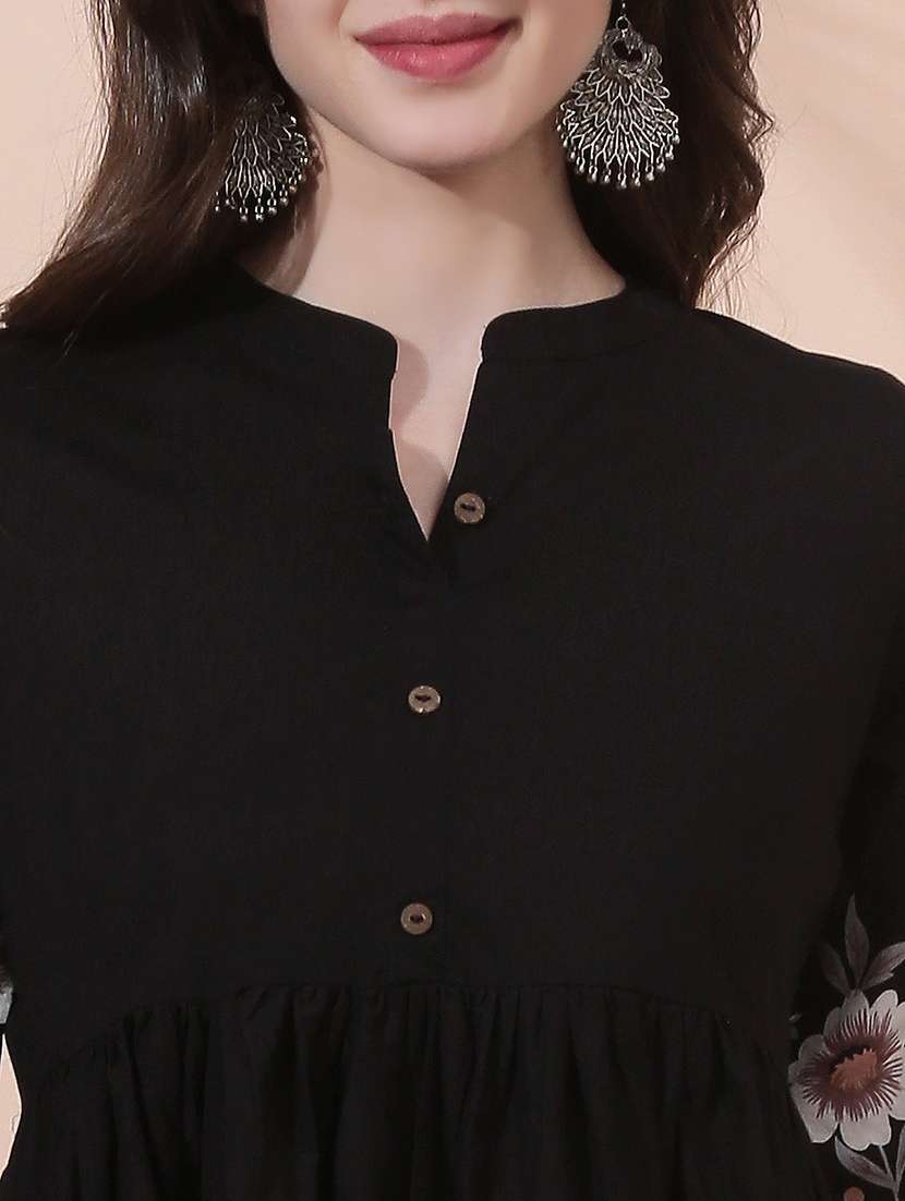 women floral three quarter sleeve ethnic dress - 22378327 -  Standard Image - 4