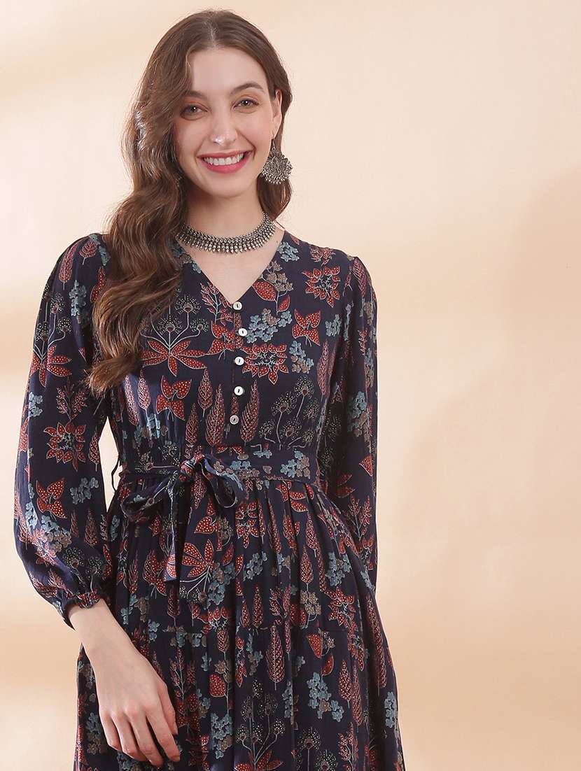 women floral puff sleeve tiered maxi dress - 22378329 -  Standard Image - 1