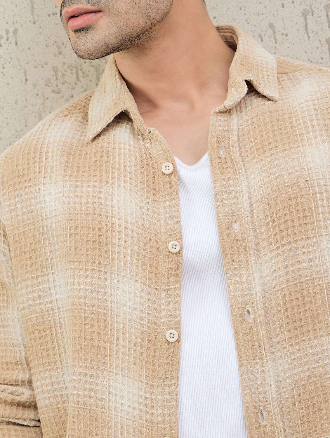 men checkered long sleeve oversized casual shirt - 22378377 -  Standard Image - 1