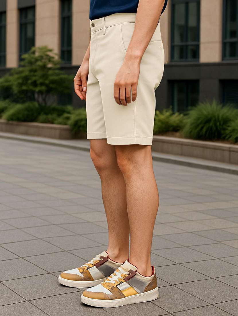 men solid mid rise regular fit shorts - 22378526 -  Standard Image - 1