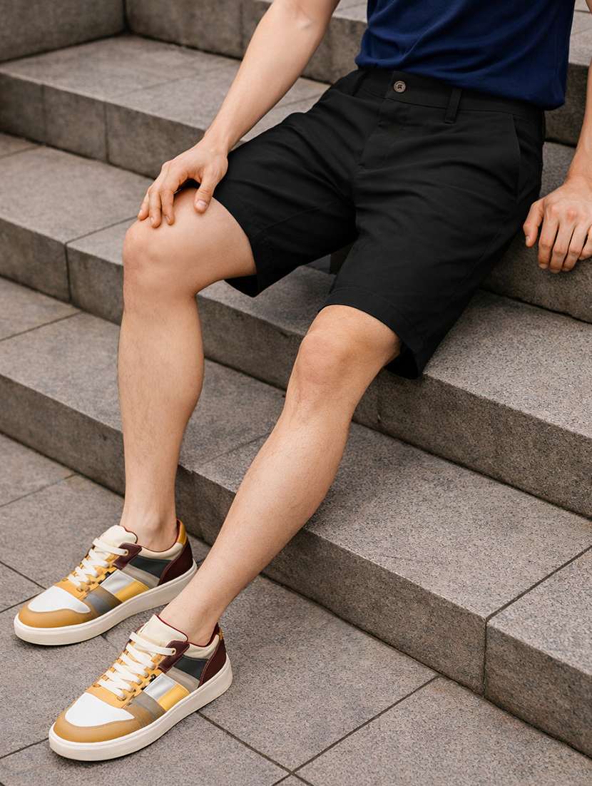 men solid mid rise regular fit shorts - 22378527 -  Standard Image - 1