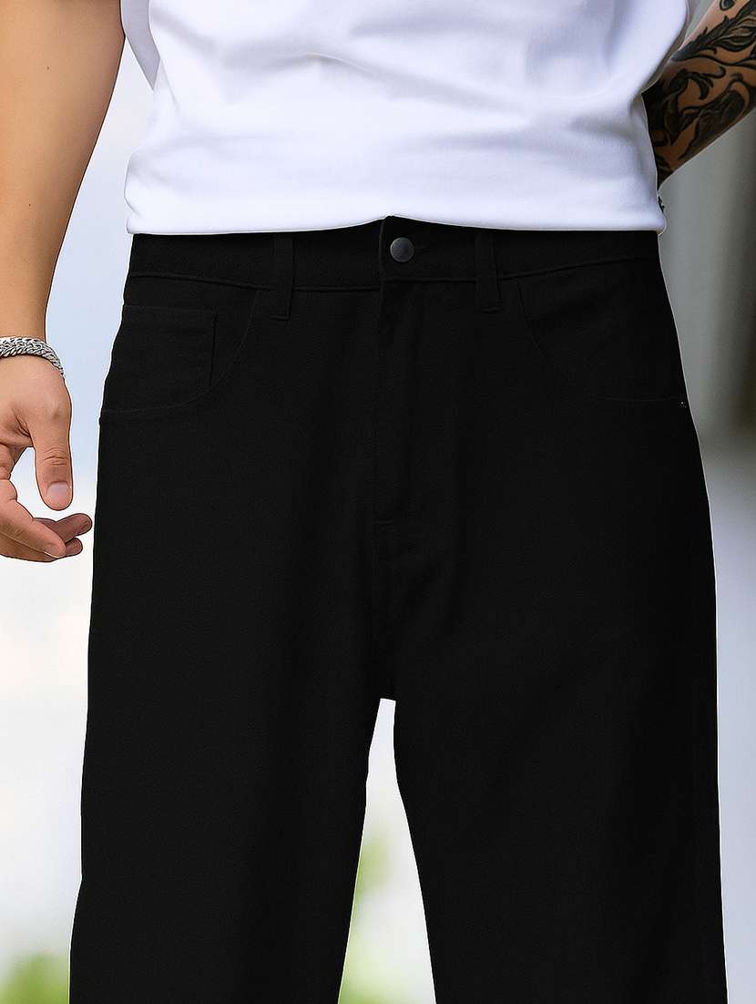 men plain mid rise full length baggy jeans - 22378557 -  Standard Image - 1