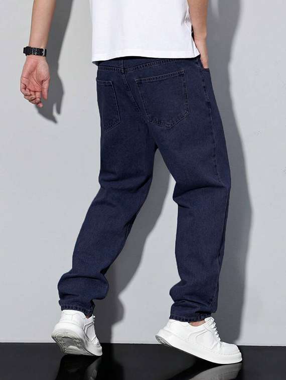 men plain mid rise full length relaxed fit jeans - 22378564 -  Standard Image - 4