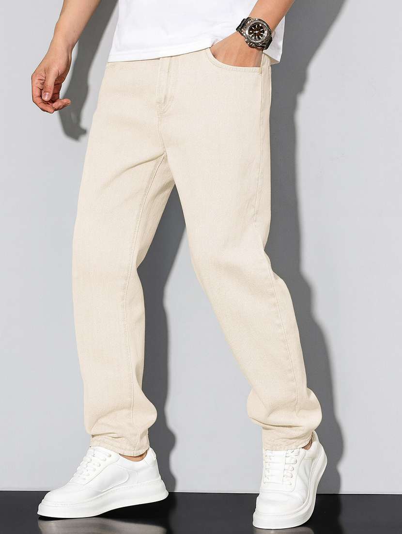 men plain mid rise full length relaxed fit jeans - 22378565 -  Standard Image - 4