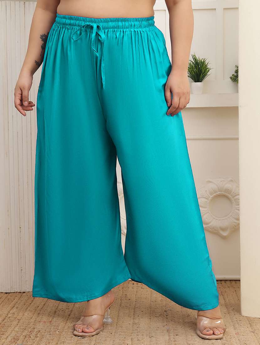 women plus size solid palazzo