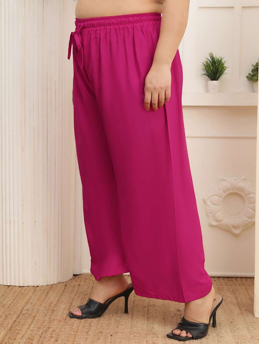 women plus size solid palazzo - 22378725 -  Standard Image - 4