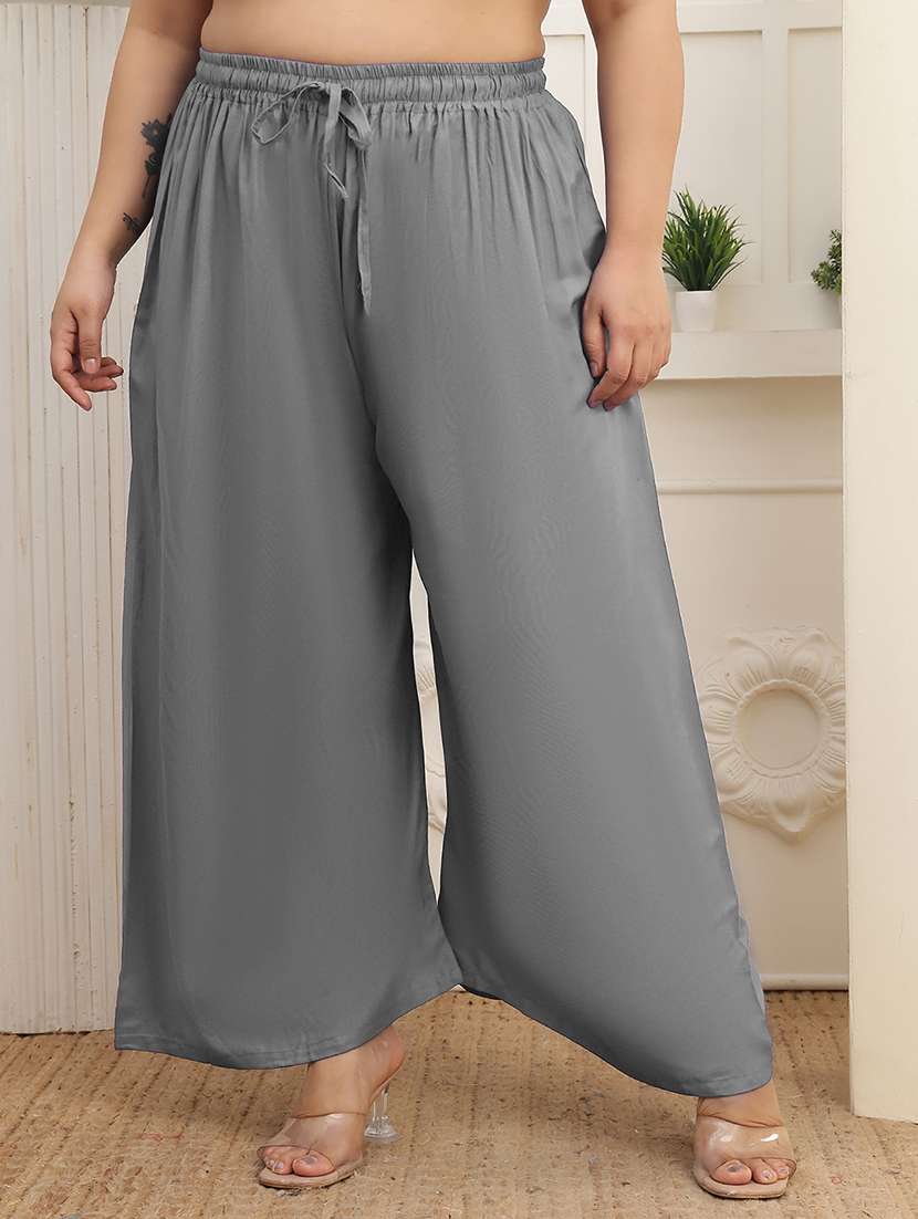 women plus size solid palazzo