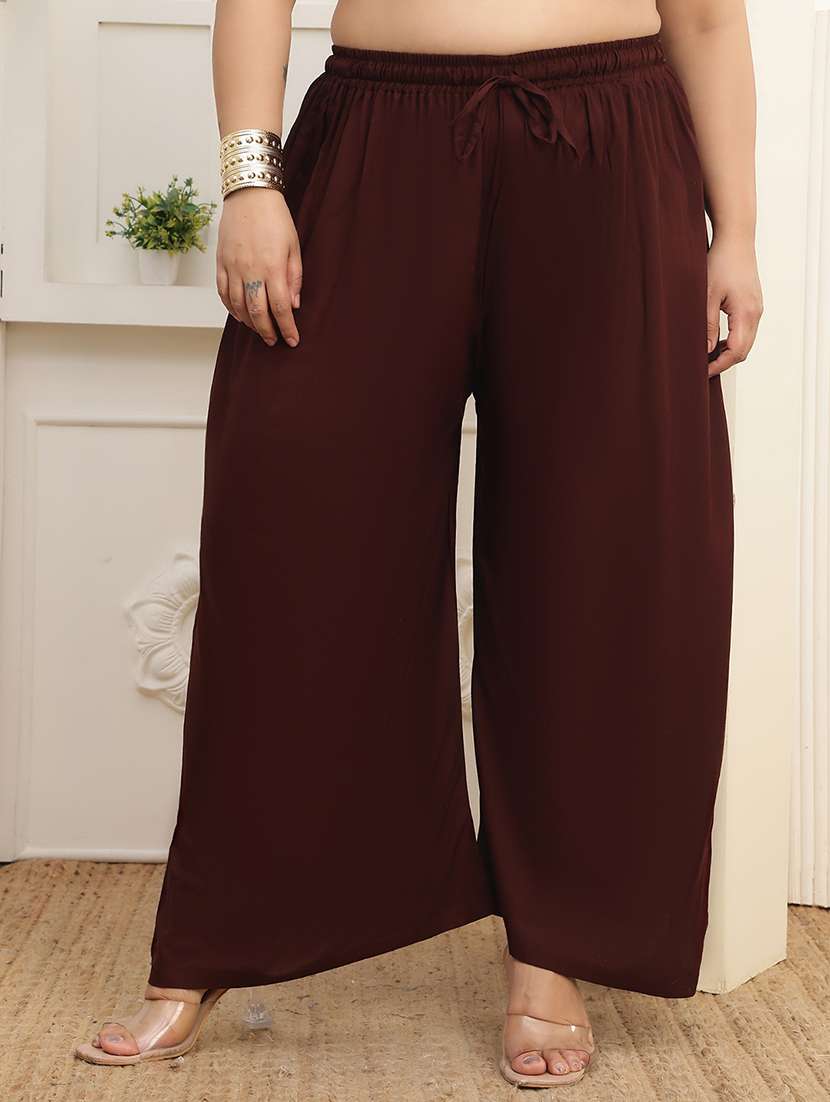 women plus size solid palazzo