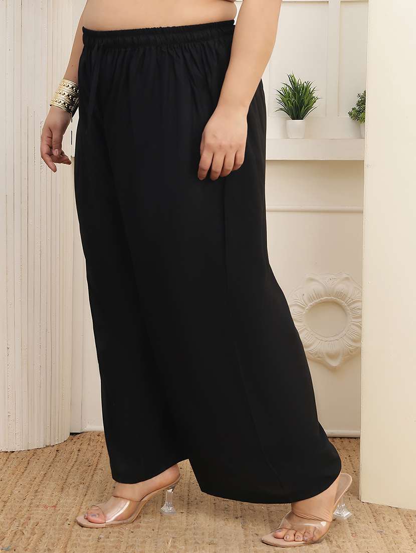 women plus size solid palazzo - 22378729 -  Standard Image - 4