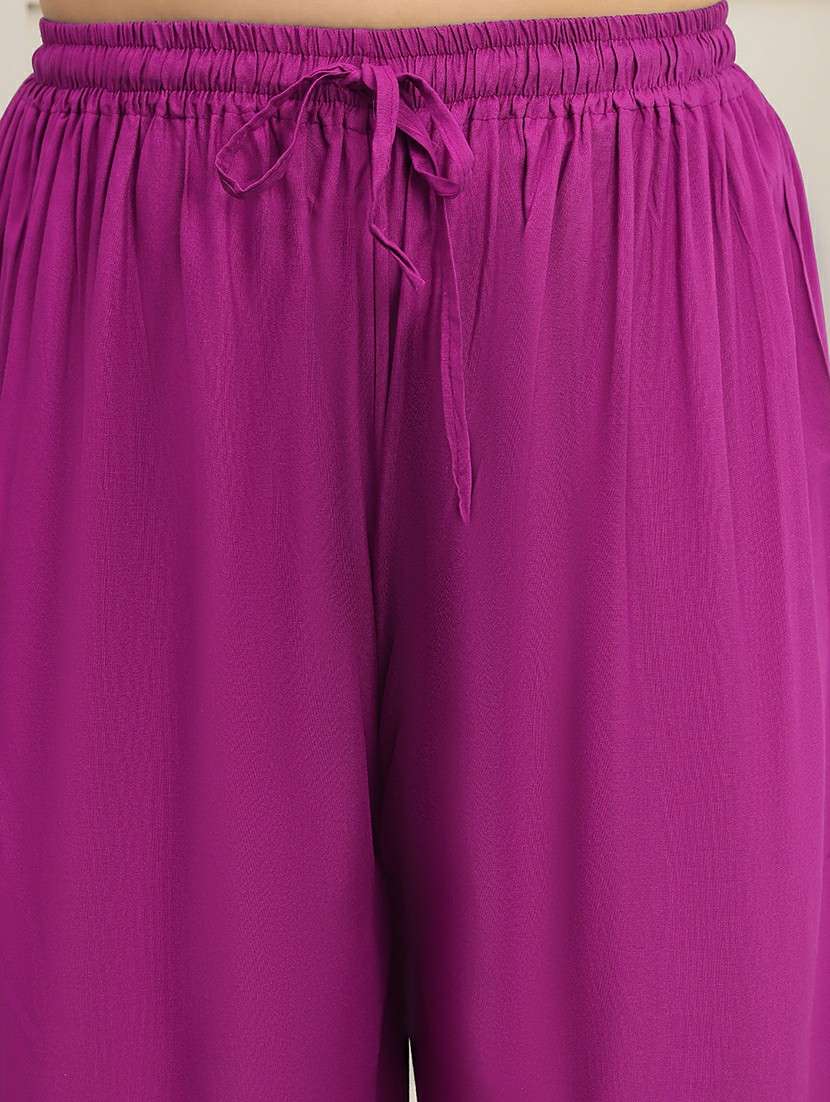 Women Plus Size Solid Mid Rise Palazzo - 22378735 -  Standard Image - 1