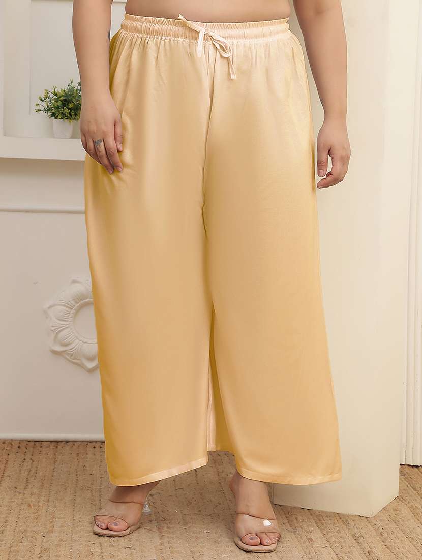 Multi Colored Rayon Palazzos - 22378811 -  Standard Image - 1