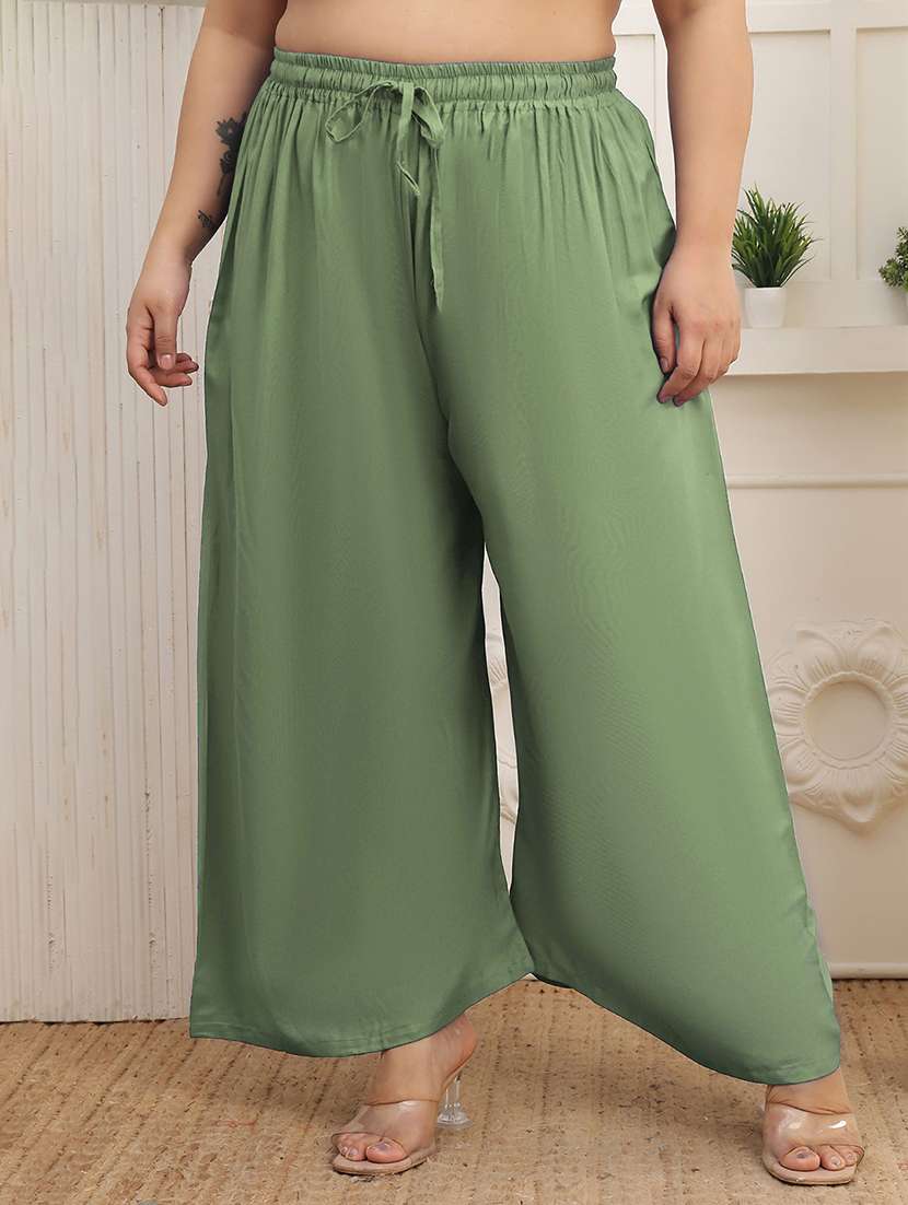 multi colored rayon palazzos - 22378848 -  Standard Image - 1