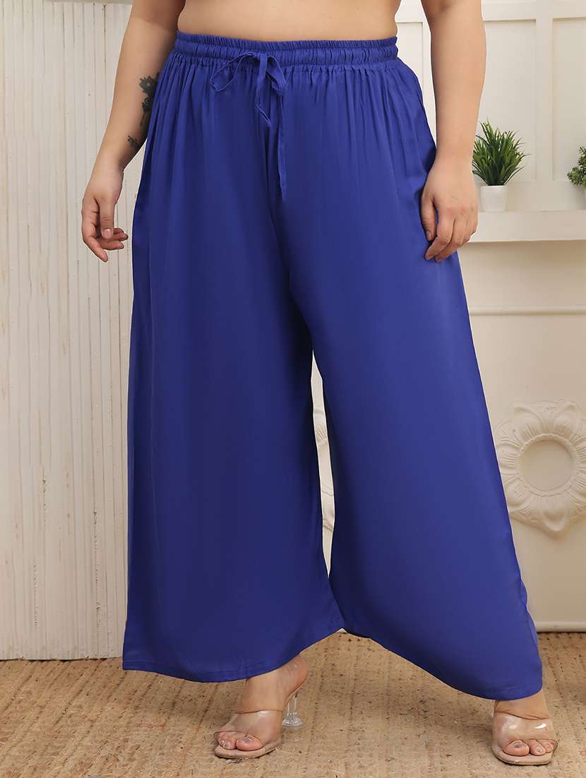 multi colored rayon palazzos - 22378852 -  Standard Image - 1