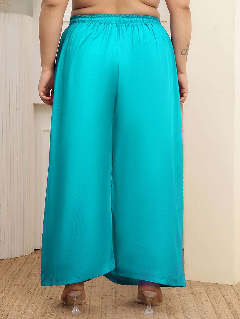 multi colored rayon palazzos - 22378880 -  Standard Image - 4