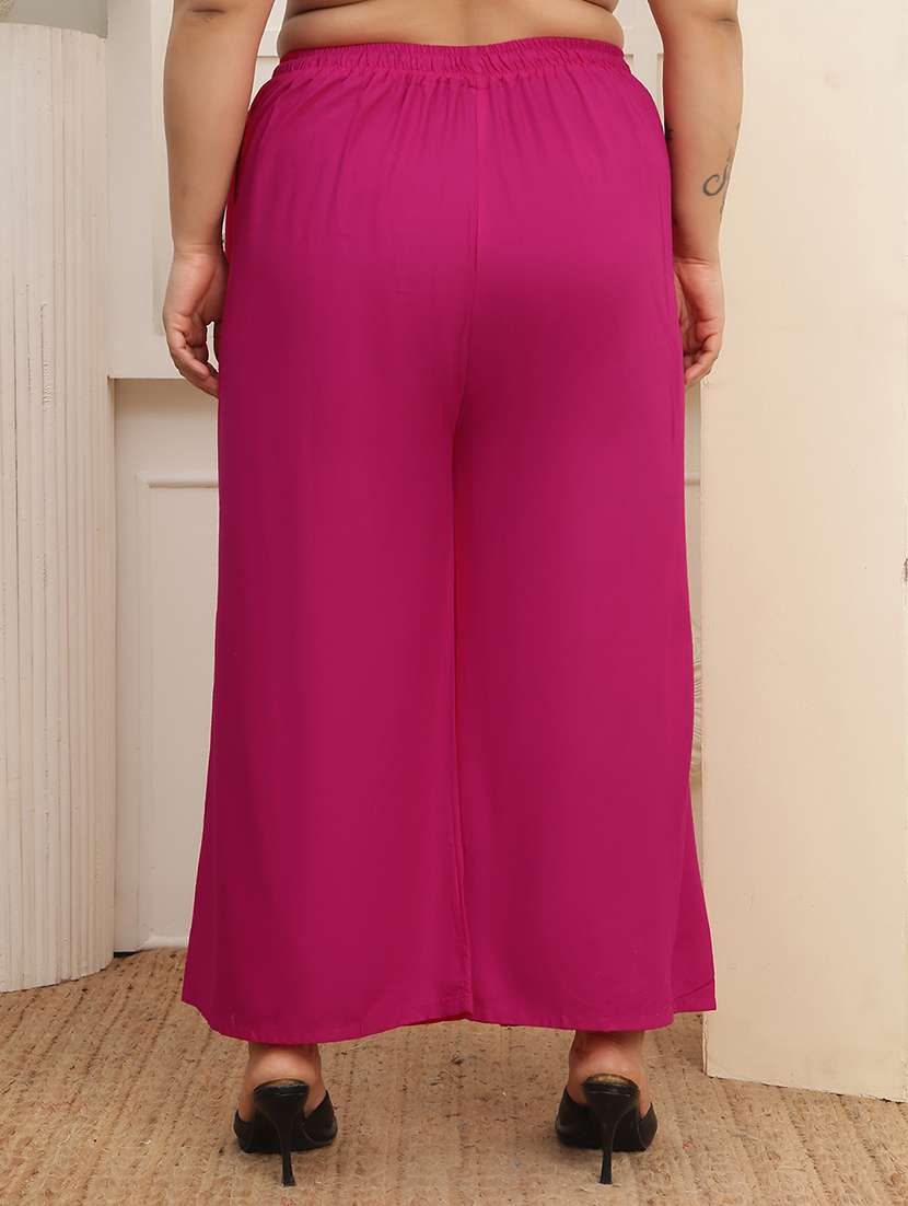 women pack of 2 plus size solid palazzo - 22378889 -  Standard Image - 4