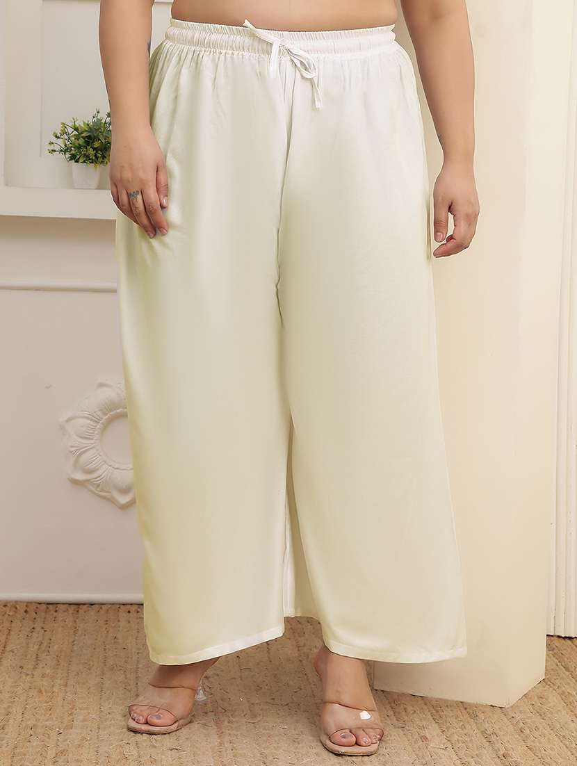 women pack of 2 plus size solid palazzo - 22378933 -  Standard Image - 1