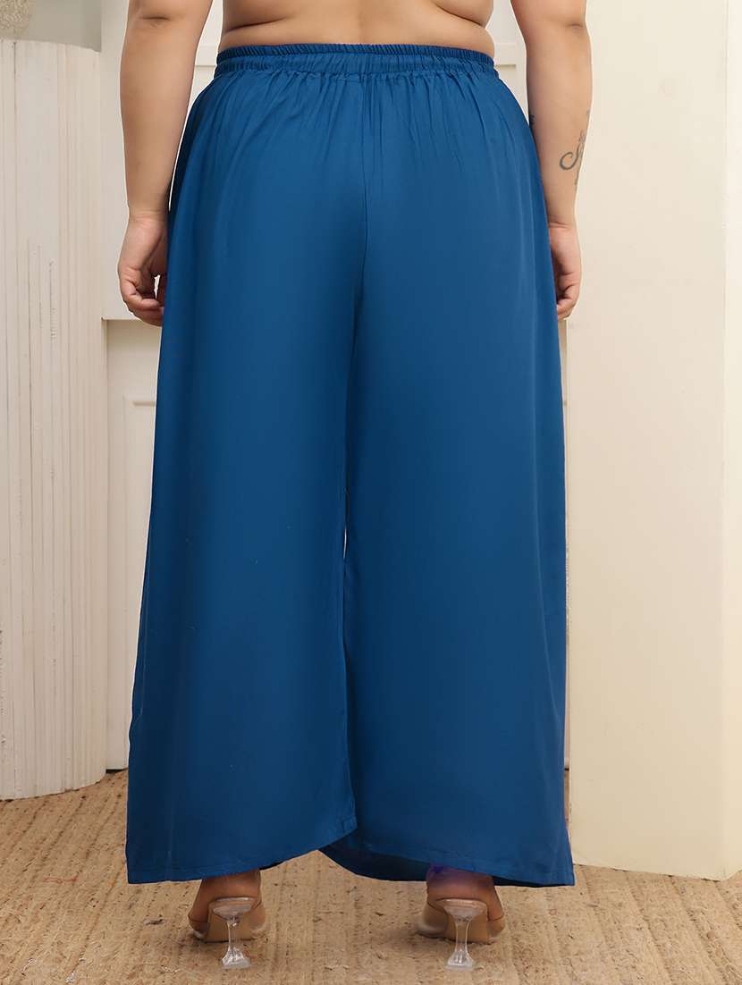 women pack of 2 plus size solid palazzo - 22378948 -  Standard Image - 4