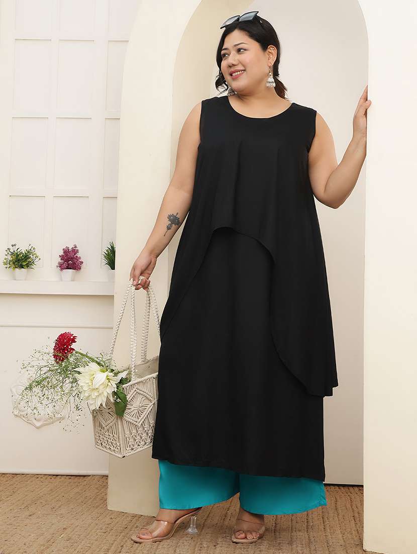 women pack of 2 plus size solid palazzo - 22378961 -  Standard Image - 6