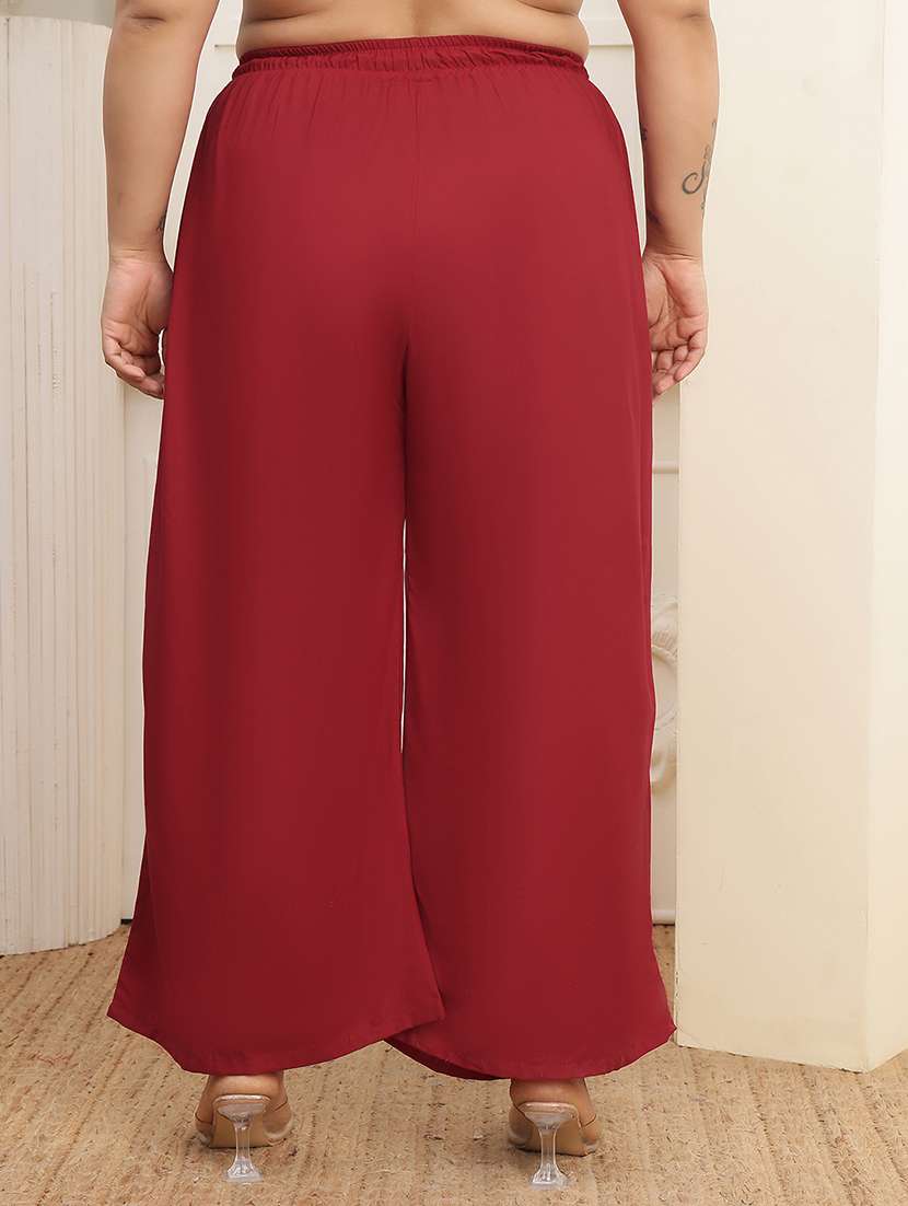 women pack of 2 plus size solid palazzo - 22378965 -  Standard Image - 4