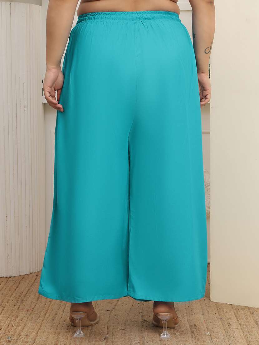 women pack of 2 plus size solid palazzo - 22378980 -  Standard Image - 4