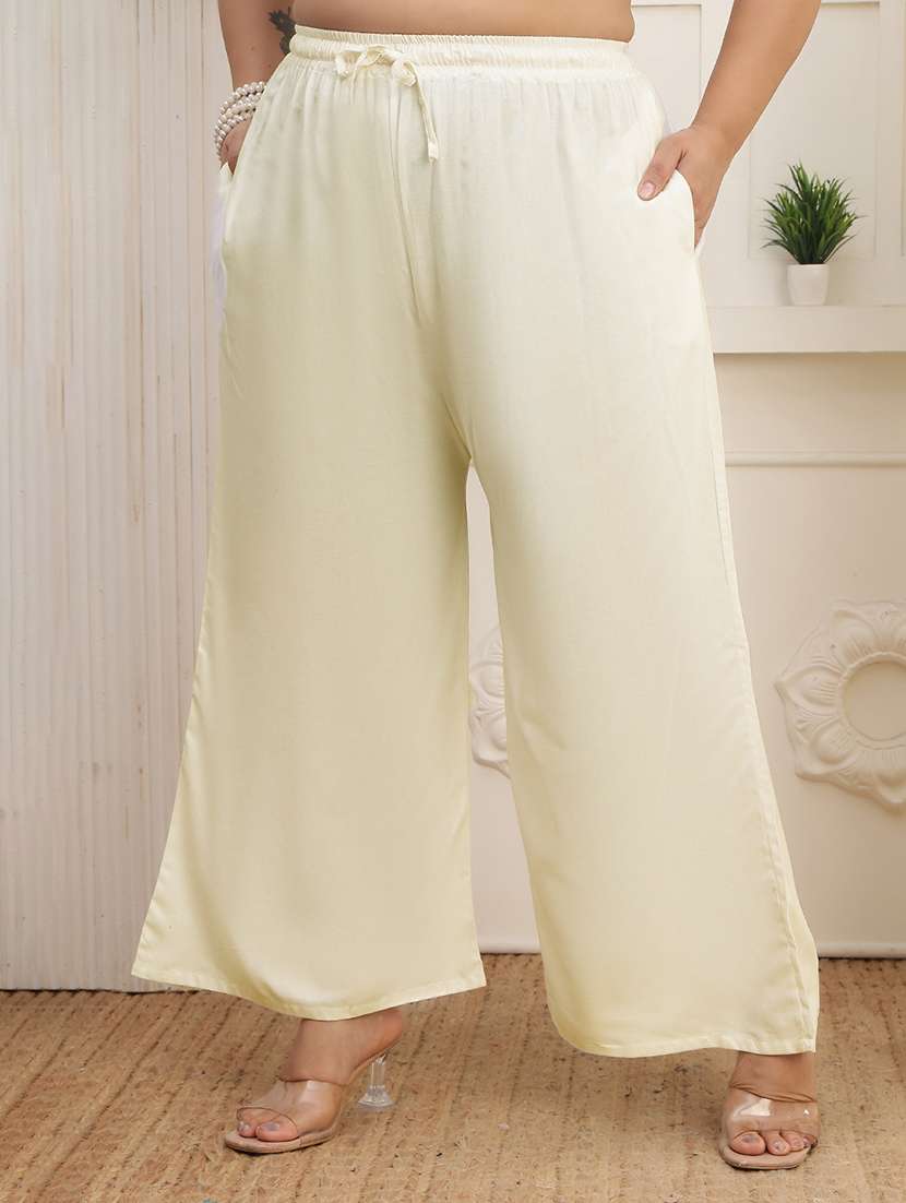 women pack of 2 plus size solid palazzo - 22378985 -  Standard Image - 1