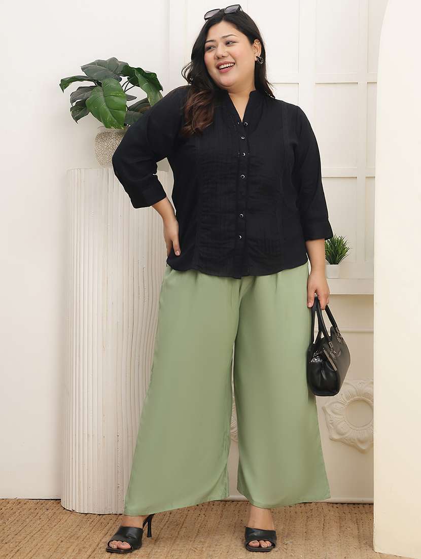 women pack of 2 plus size solid palazzo - 22378996 -  Standard Image - 6