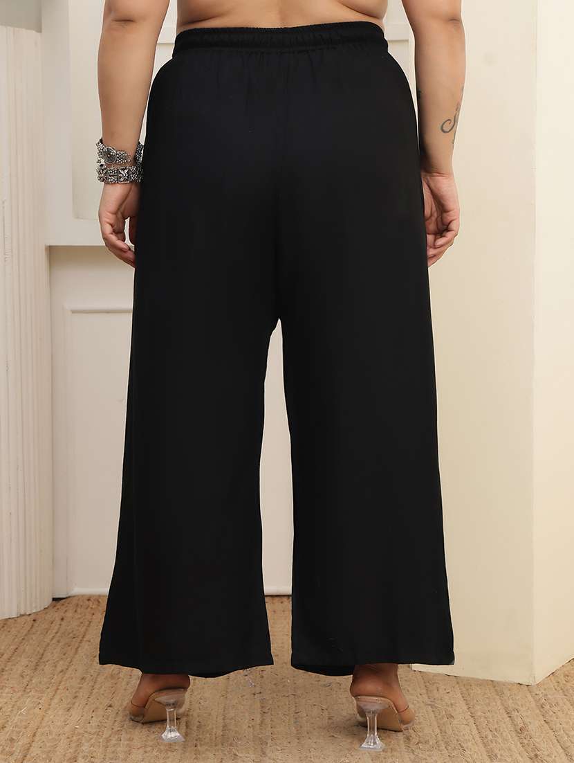 women pack of 2 plus size solid palazzo - 22379003 -  Standard Image - 4
