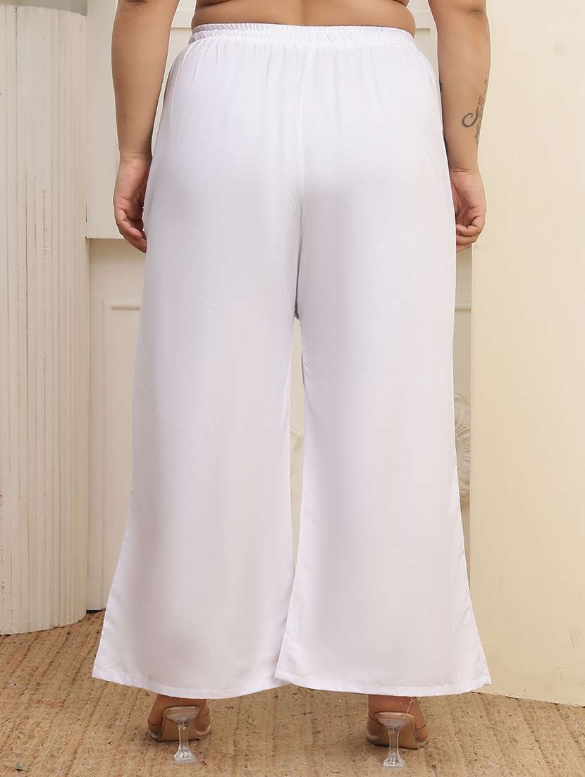 women pack of 2 plus size solid palazzo - 22379008 -  Standard Image - 4