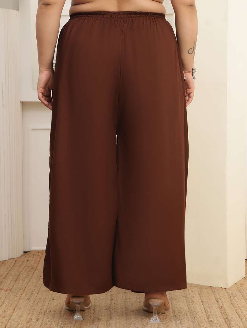 women pack of 2 plus size solid palazzo - 22379016 -  Standard Image - 4
