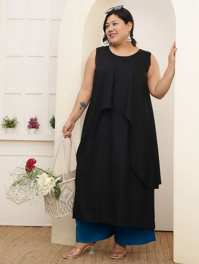 women pack of 2 plus size solid palazzo - 22379029 -  Standard Image - 6