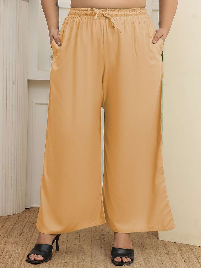 women pack of 2 plus size solid palazzo - 22379032 -  Standard Image - 1