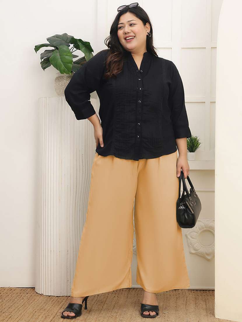 women pack of 2 plus size solid palazzo - 22379032 -  Standard Image - 6